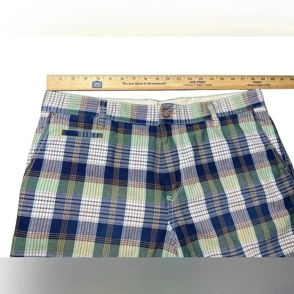 Tommy Bahama Mens 36 Blue Plaid Flat Front‎ Island Beach Chino Shorts EUC - Picture 7 of 15